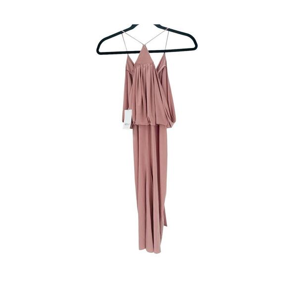 MISA Los Angeles Domino Draped Mini Dress Coral Pink Tie Front Size XS NWT - Picture 5 of 12